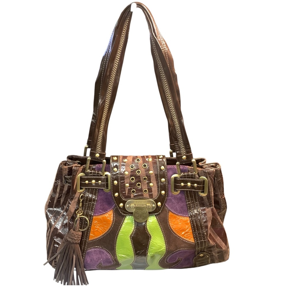 Sharif Patchwork Multicolor Leather Shoulder Bag - image 1